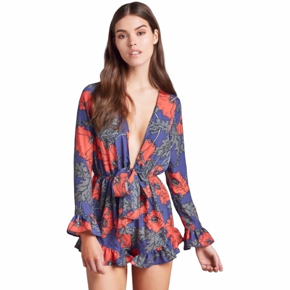 Tularosa Pants - Tularosa Revolve Bishop Floral Romper Medium